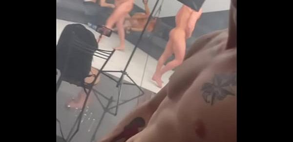  I lie down, smoke and watch my girlfriend get fucked very hard by 2 dicks in the ass at once and in the mouth